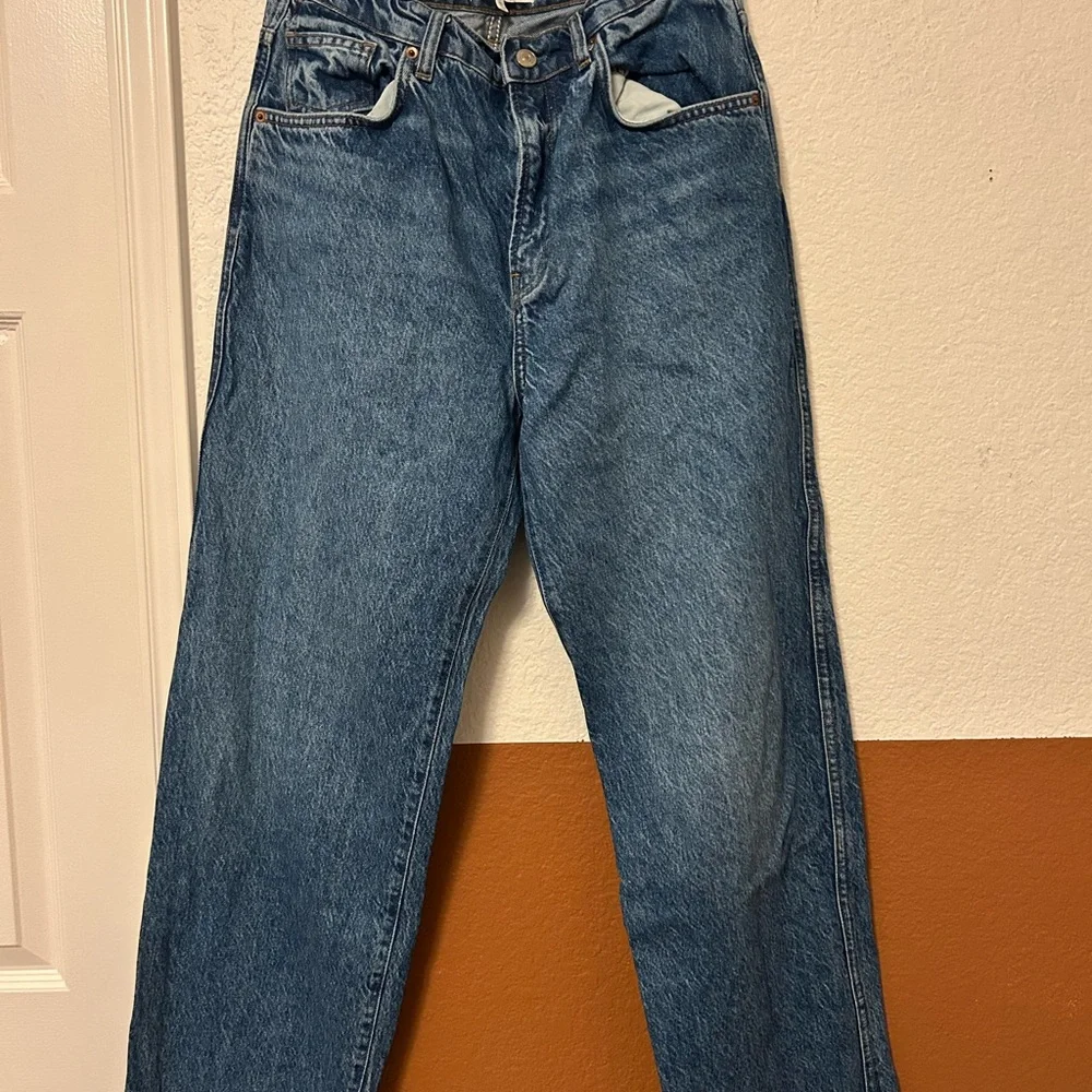 Reformation Val 90s Mid Rise Straight Jeans in Pelican - Picture 2 of 4